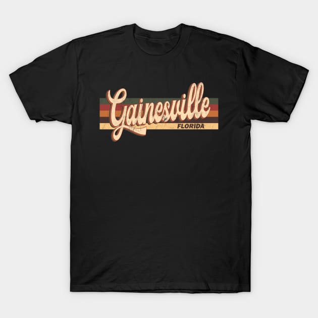 Gainesville Florida Retro Vintage 70s 80s Design T-Shirt by Happy as I travel